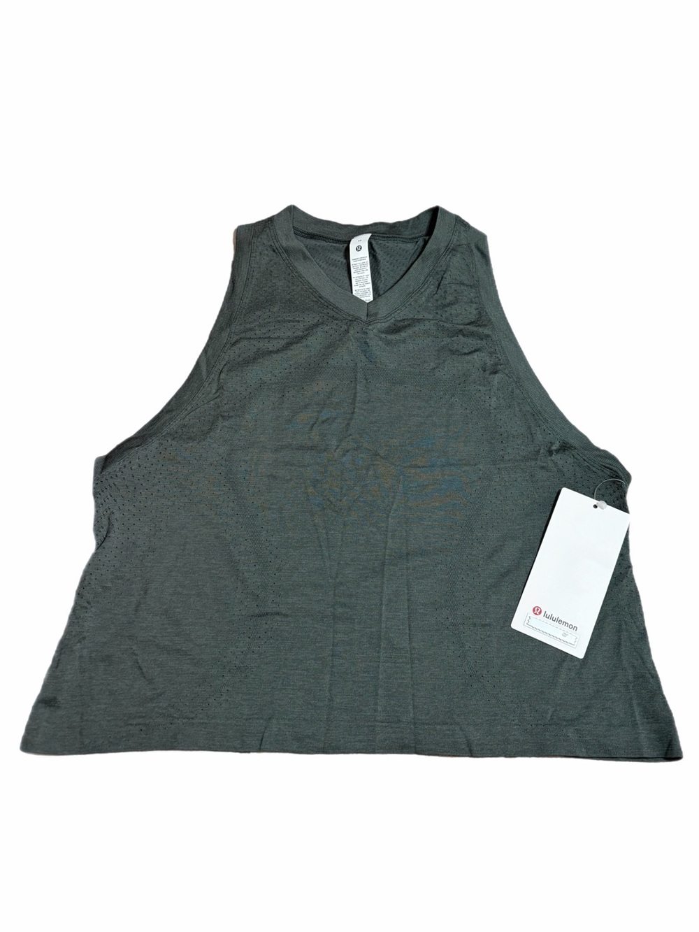 NWT Lululemon Swiftly Open-Hole V-Neck Tank (Onyx Grey) Size 10